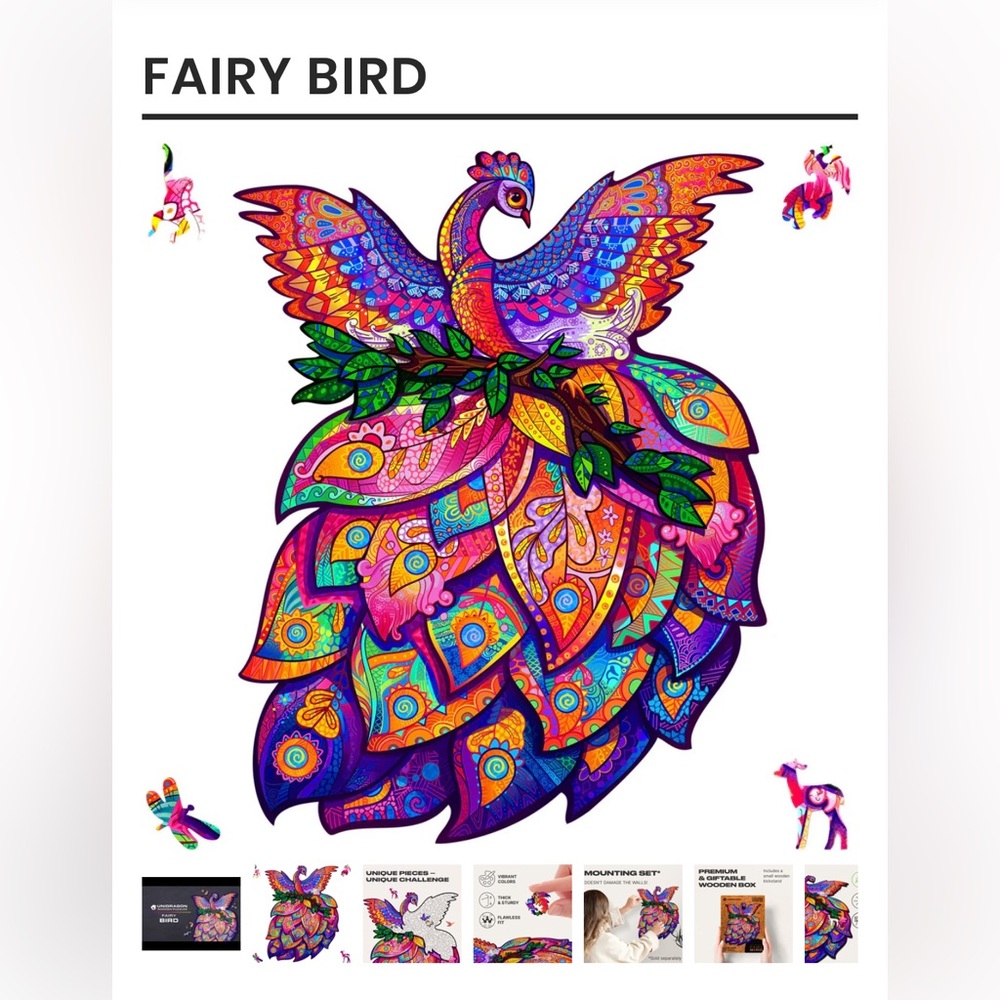 Unidragon Fairy Bird 198 Puzzle Piece Size Medium